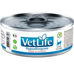 Ração Úmida Farmina Vet Life Hypoallergenic Pork & Potato para Gatos Adultos de Todas as Raças 85g